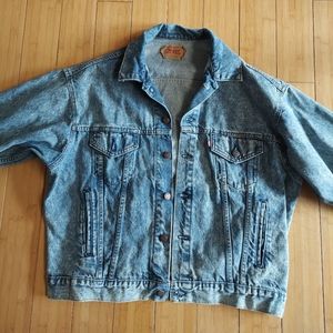 Levi's 90s truckers acid wash jacket large